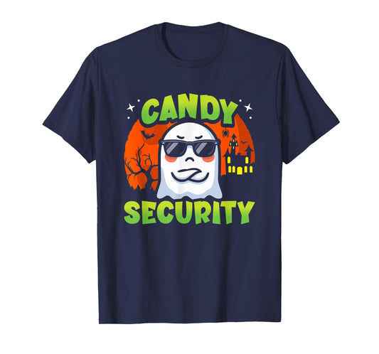 Cute Ghost Kids Halloween - Candy Security - Funny Halloween T-Shirt