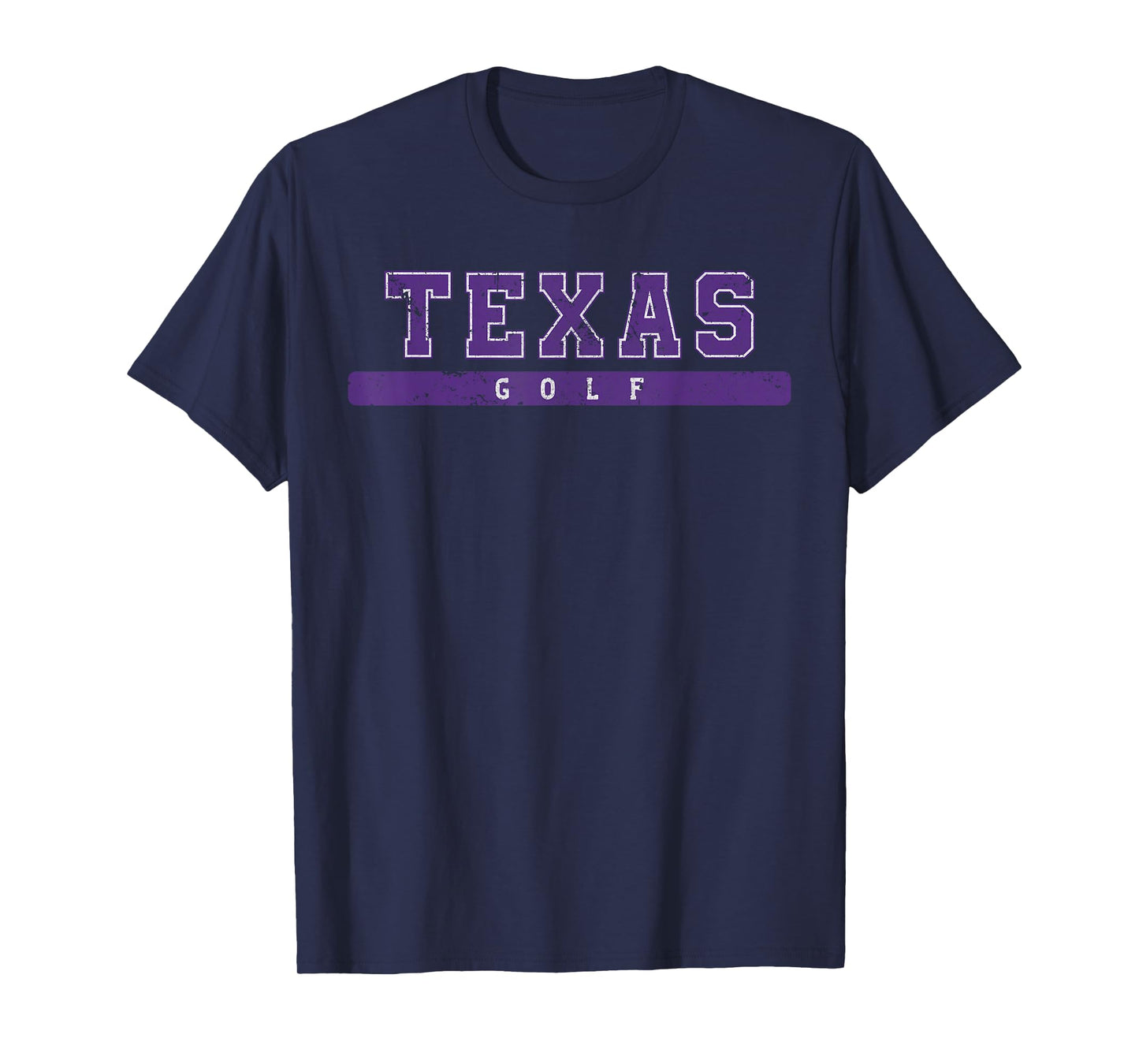 Texas Golf Purple Vintage Text T-Shirt