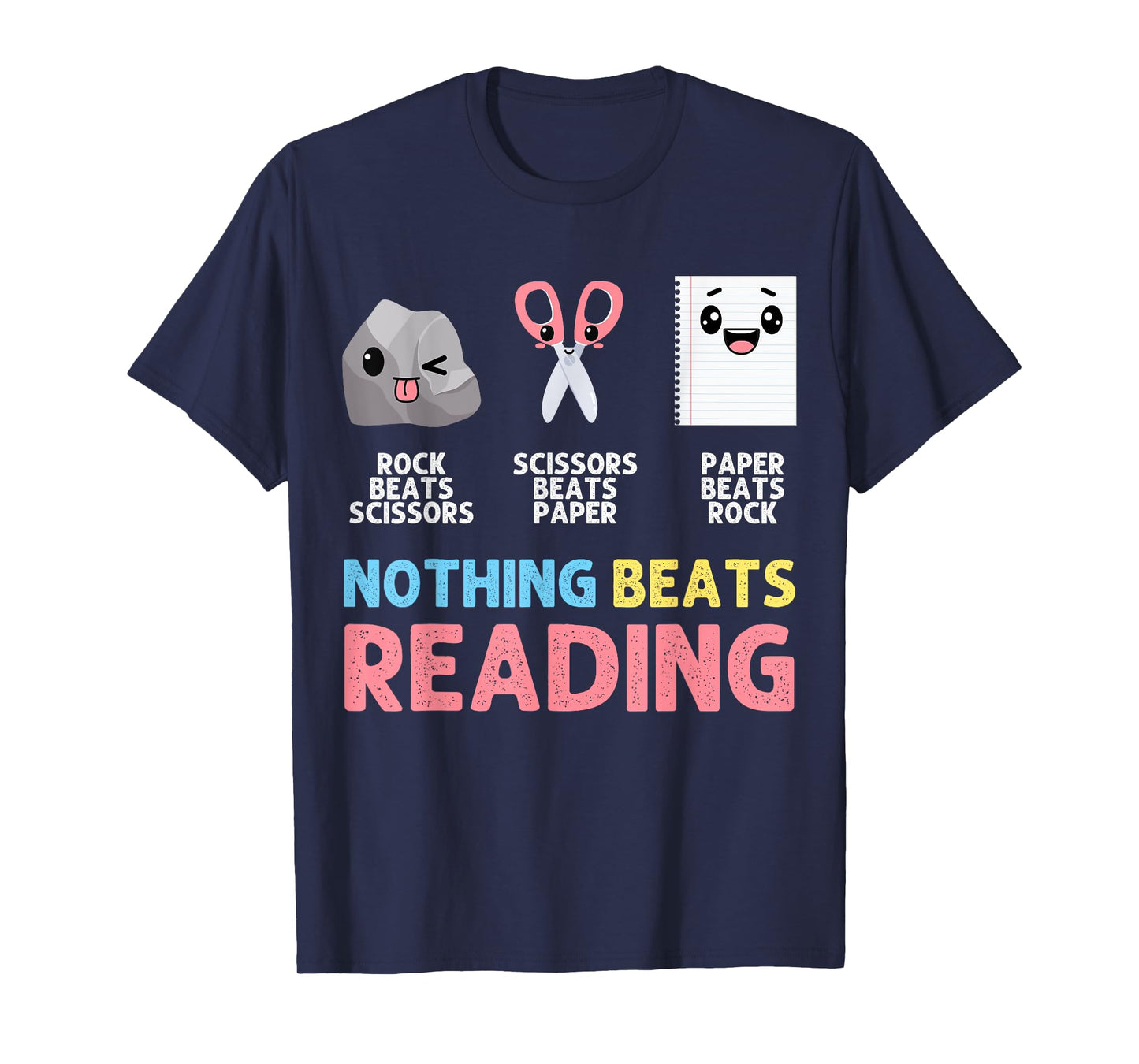 Nothing Beats Reading Funny Rock Paper Scissors T-Shirt