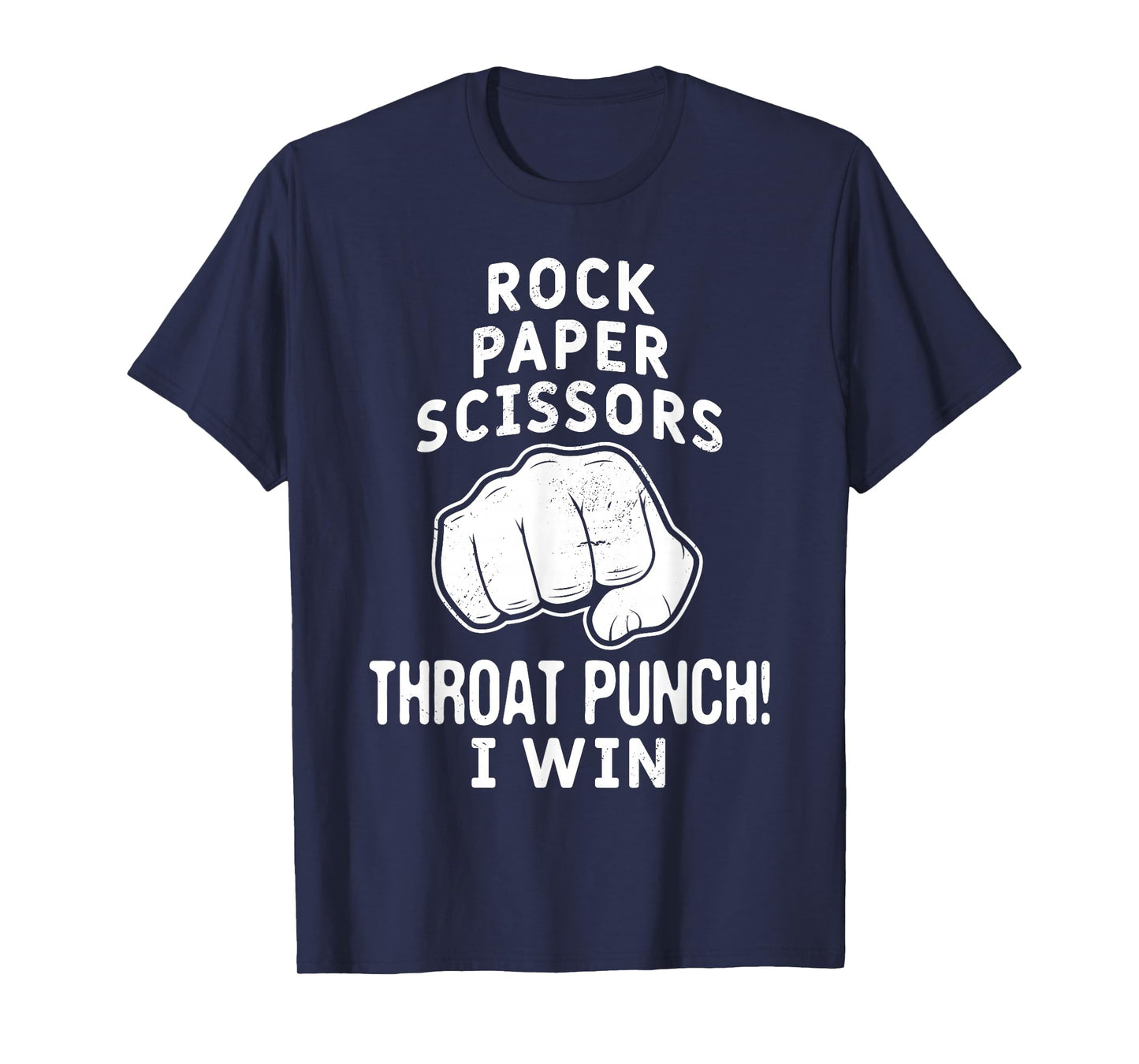 Funny Rock Paper Scissors Throat Punch I win T-Shirt
