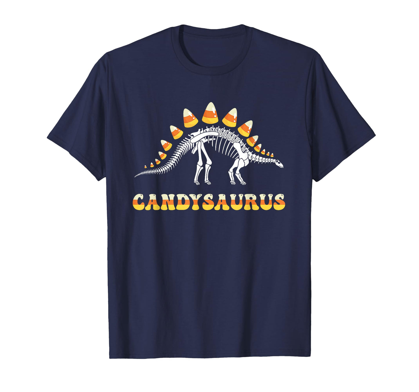 Funny Candysaurus Candy Corn Toddler Kid Dinosaur Halloween T-Shirt