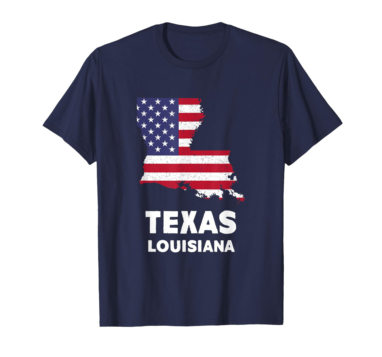 Distressed Patriotic USA Flag Texas, Louisiana T-Shirt