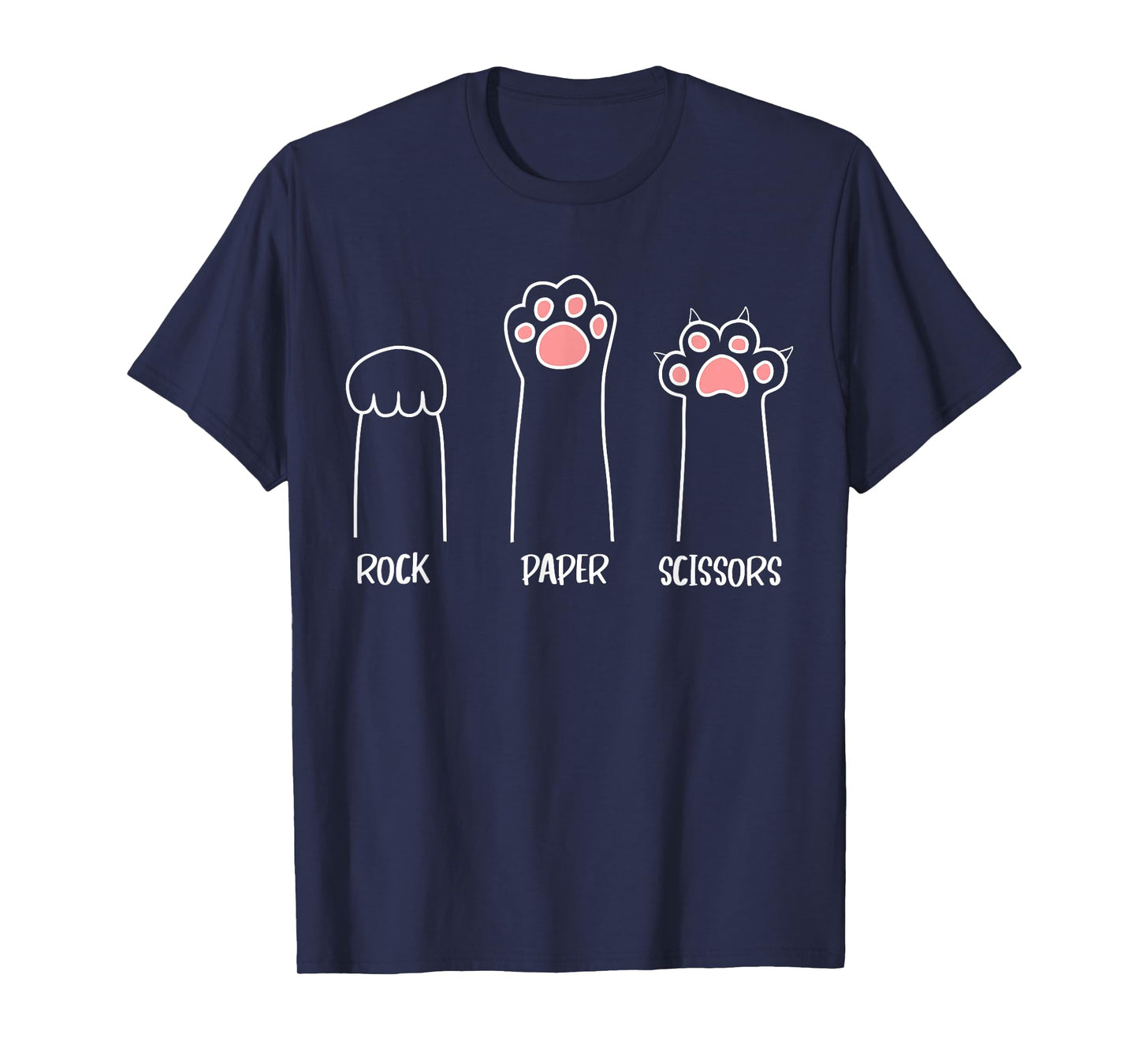 Introvert Cat Animal Rescue Pet Lover Apparel Rock Paper Scissors Hand Game Cute Paw Funny Cat T-Shirt