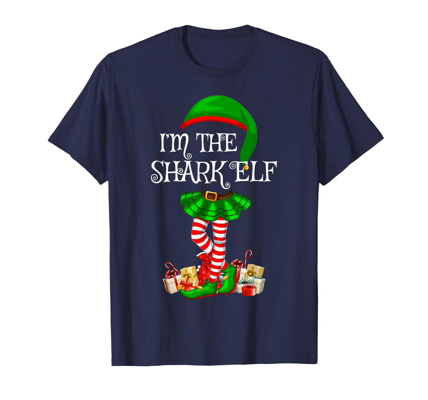 Matching Family Women Girls I'm The Shark Elf Christmas T-Shirt