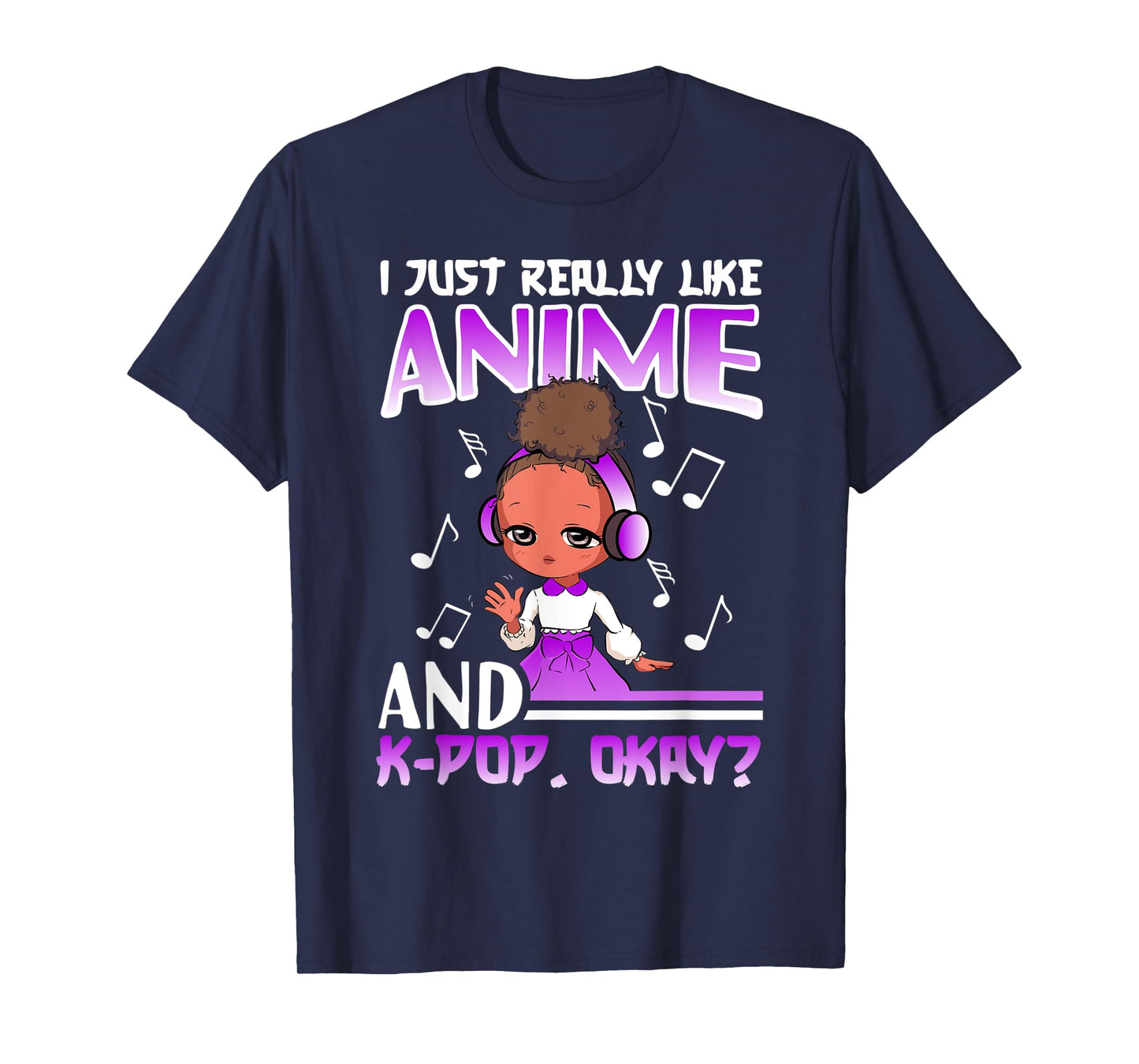Anime K Pop African American Kpop Music Black Girl T-Shirt