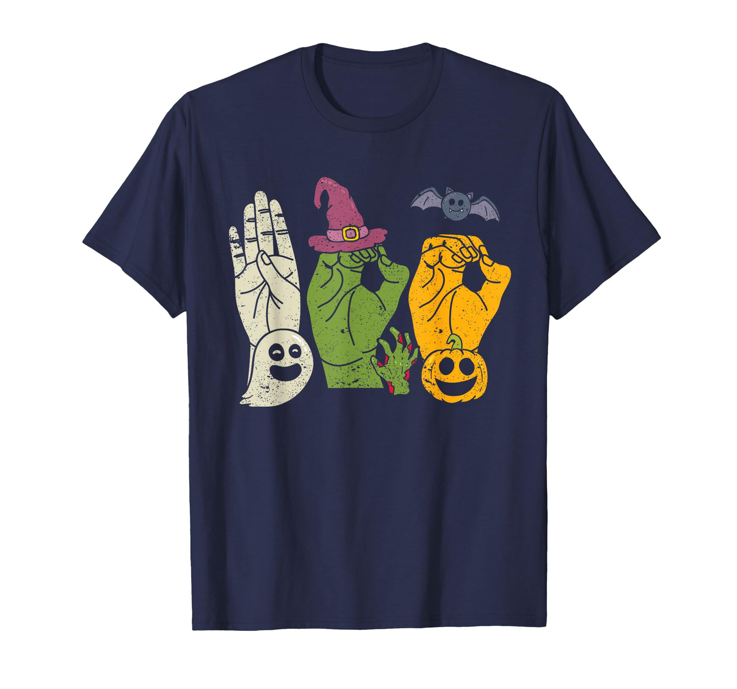 Boo Hands American Sign Language Pride ASL Halloween Witch T-Shirt