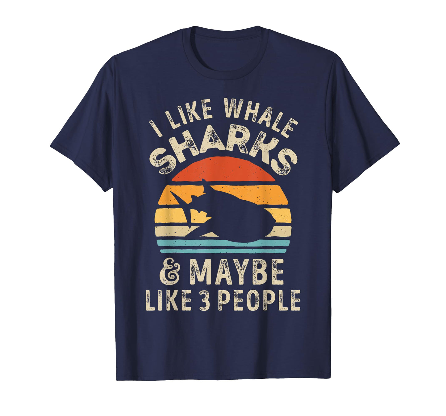 I Like Whale Sharks and Maybe 3 People Shark Ocean Retro Men T-Shirt