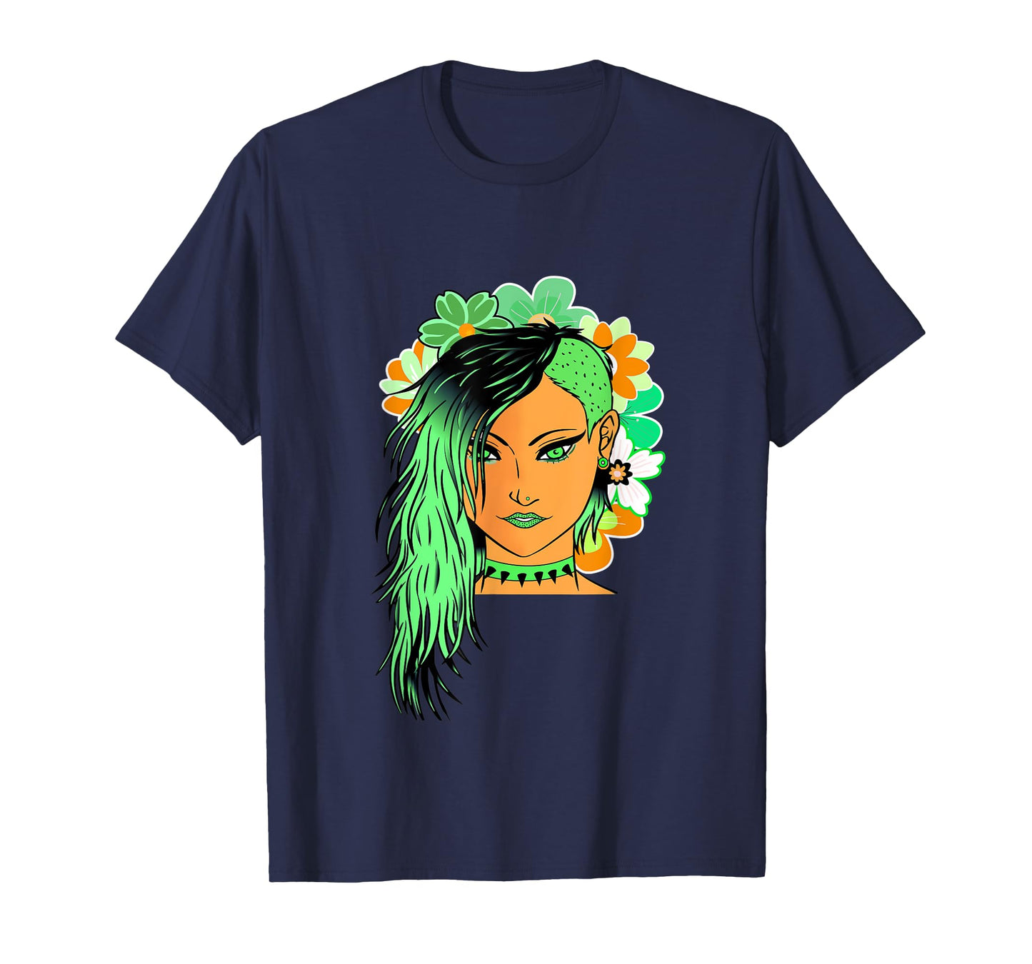 Kawaii Anime fairy floral emo goth teen girl lime green T-Shirt