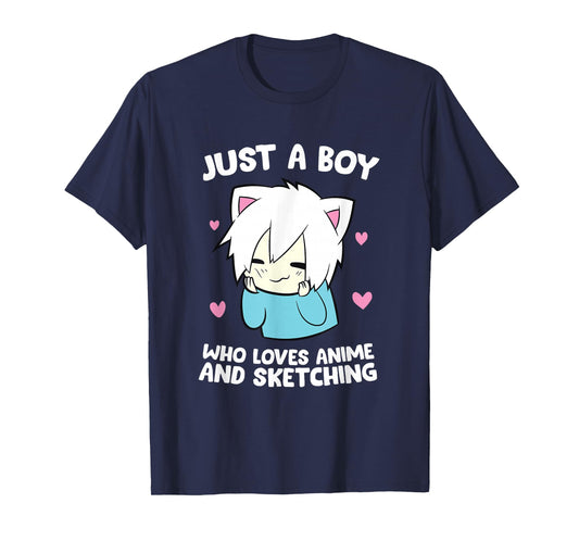 Just a Boy Who Loves Anime and Sketching Love Anime T-Shirt