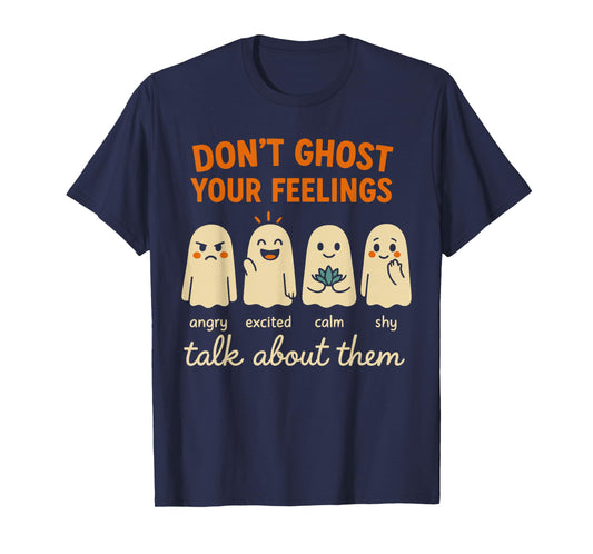 Halloween School Psychologist Shirt Dont Ghost Your Feelings T-Shirt