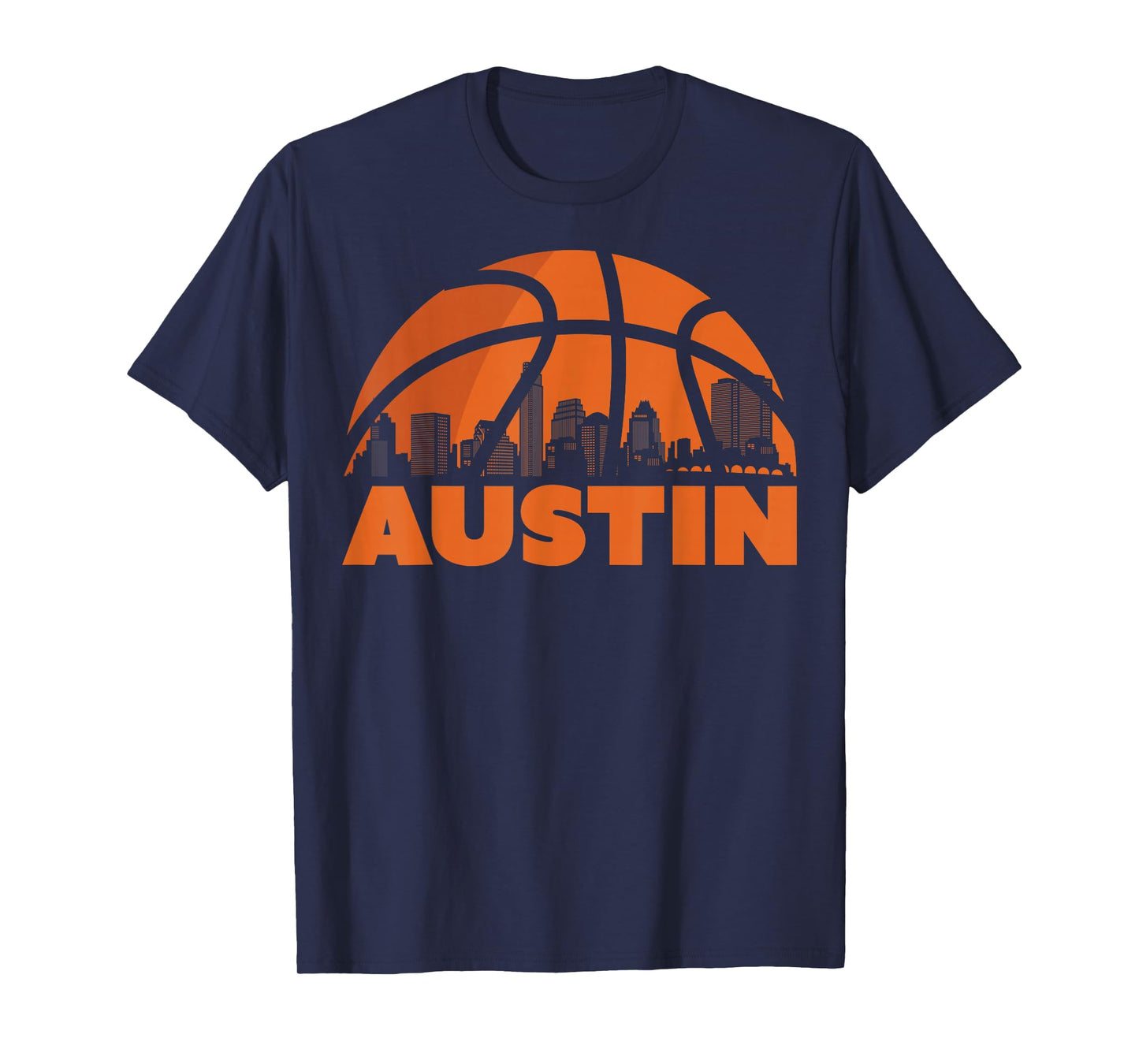 Austin City Skyline Texas Basketball Fan Jersey T-Shirt