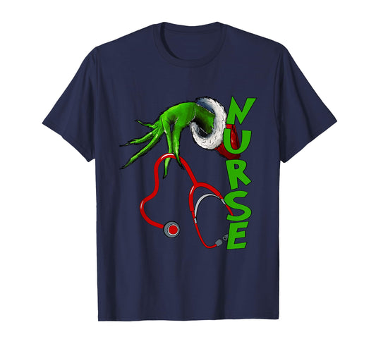 Nurse Christmas Stethoscope Nurses Xmas Pajamas PJs Women T-Shirt