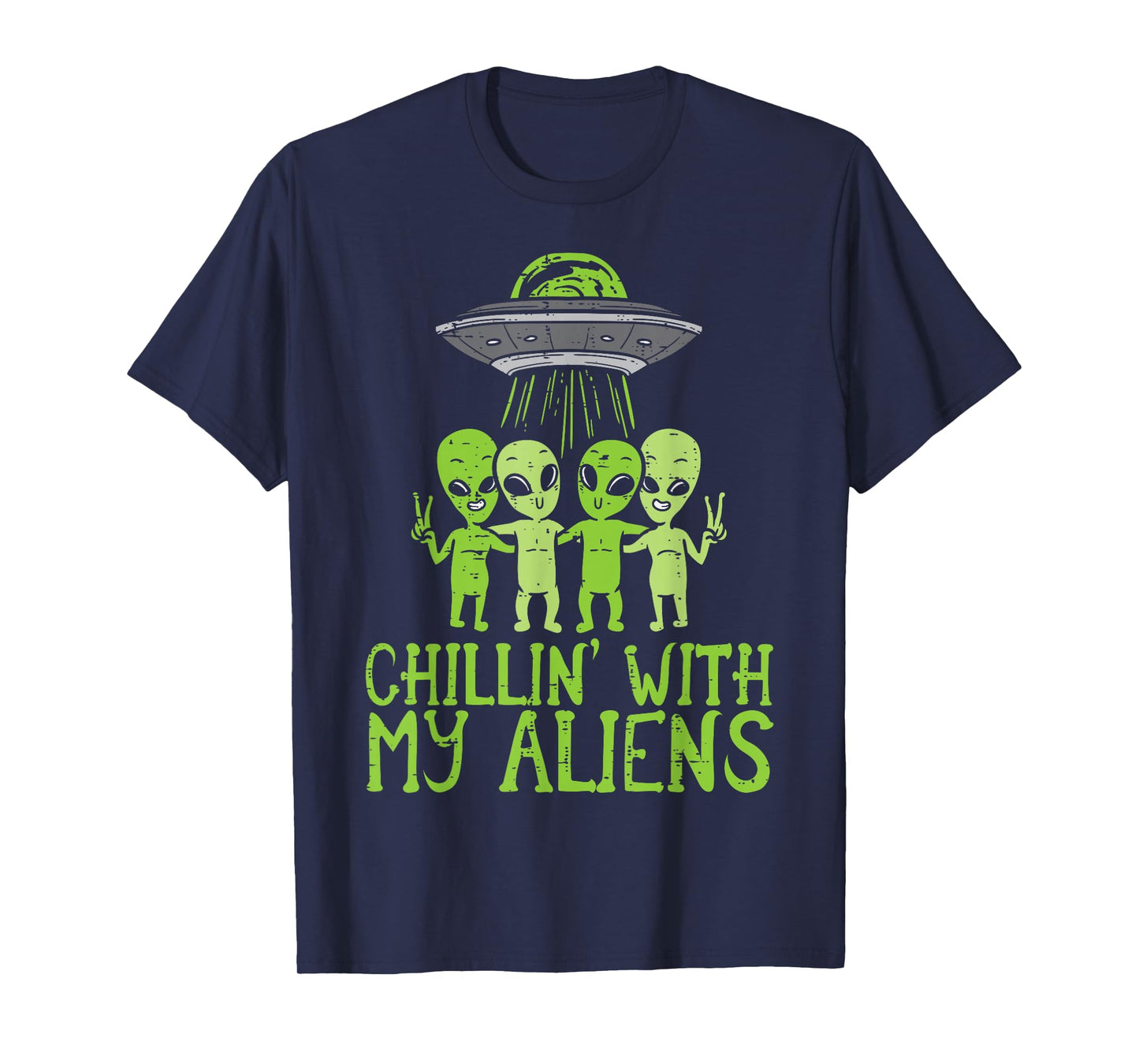 Chillin With My Aliens Group Toddler Boys Halloween Kids T-Shirt