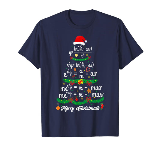 Merry Christmas Tree Math Teacher Xmas Tee Merry Christmath T-Shirt