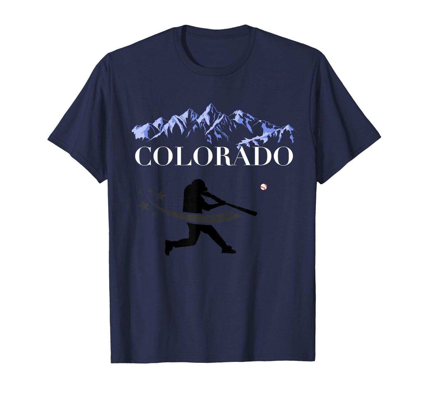 Colorado Rocky Mountain Tshirt Baseball Player Design T-Shirt