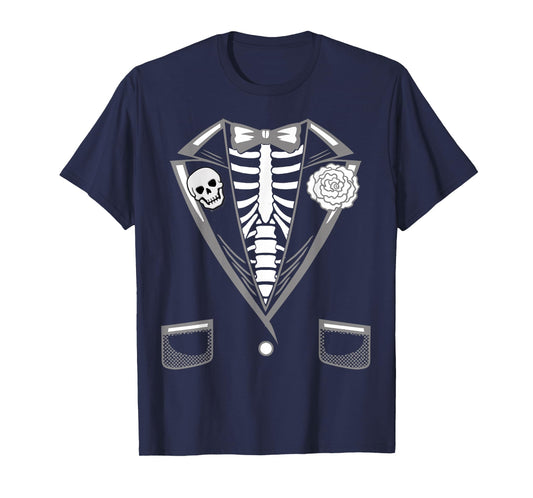 Halloween Costume Funny Skeleton Tuxedo T-Shirt