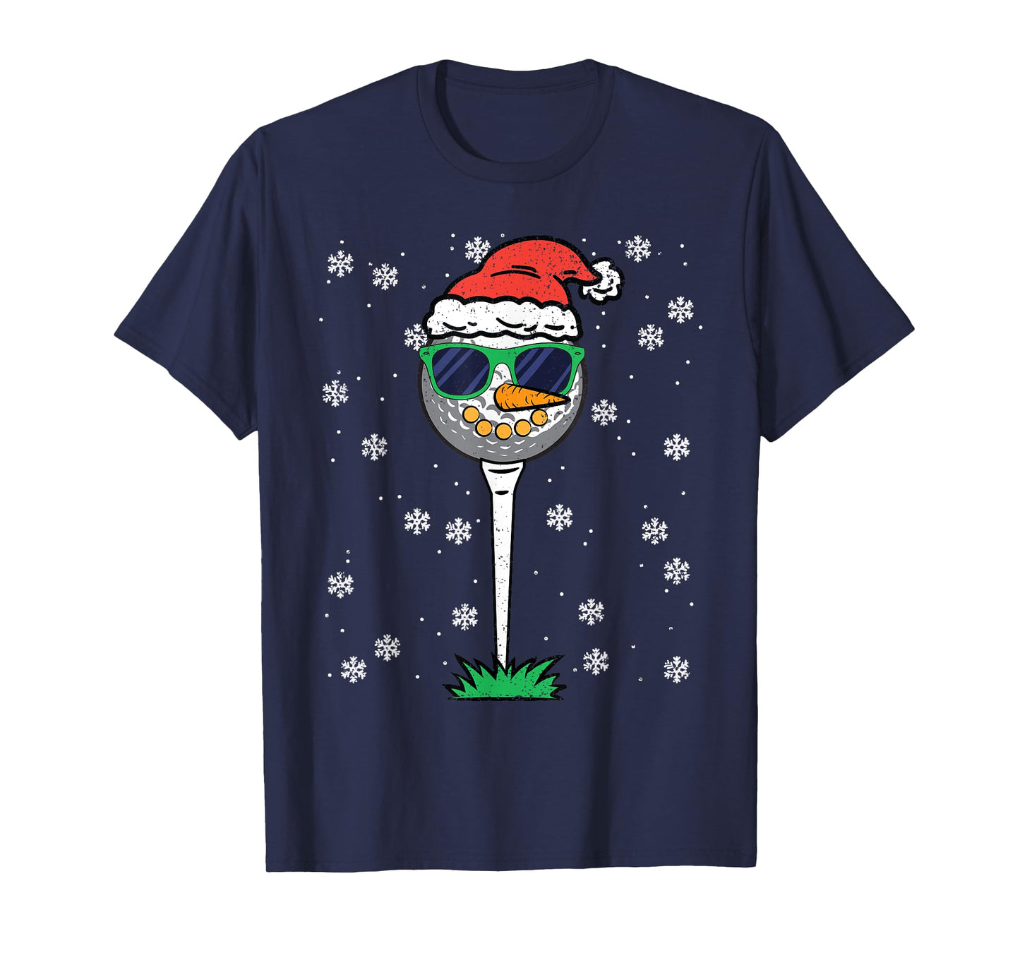 Golf Ball Snowman Christmas Pajama Funny X-mas Sport Golfer T-Shirt