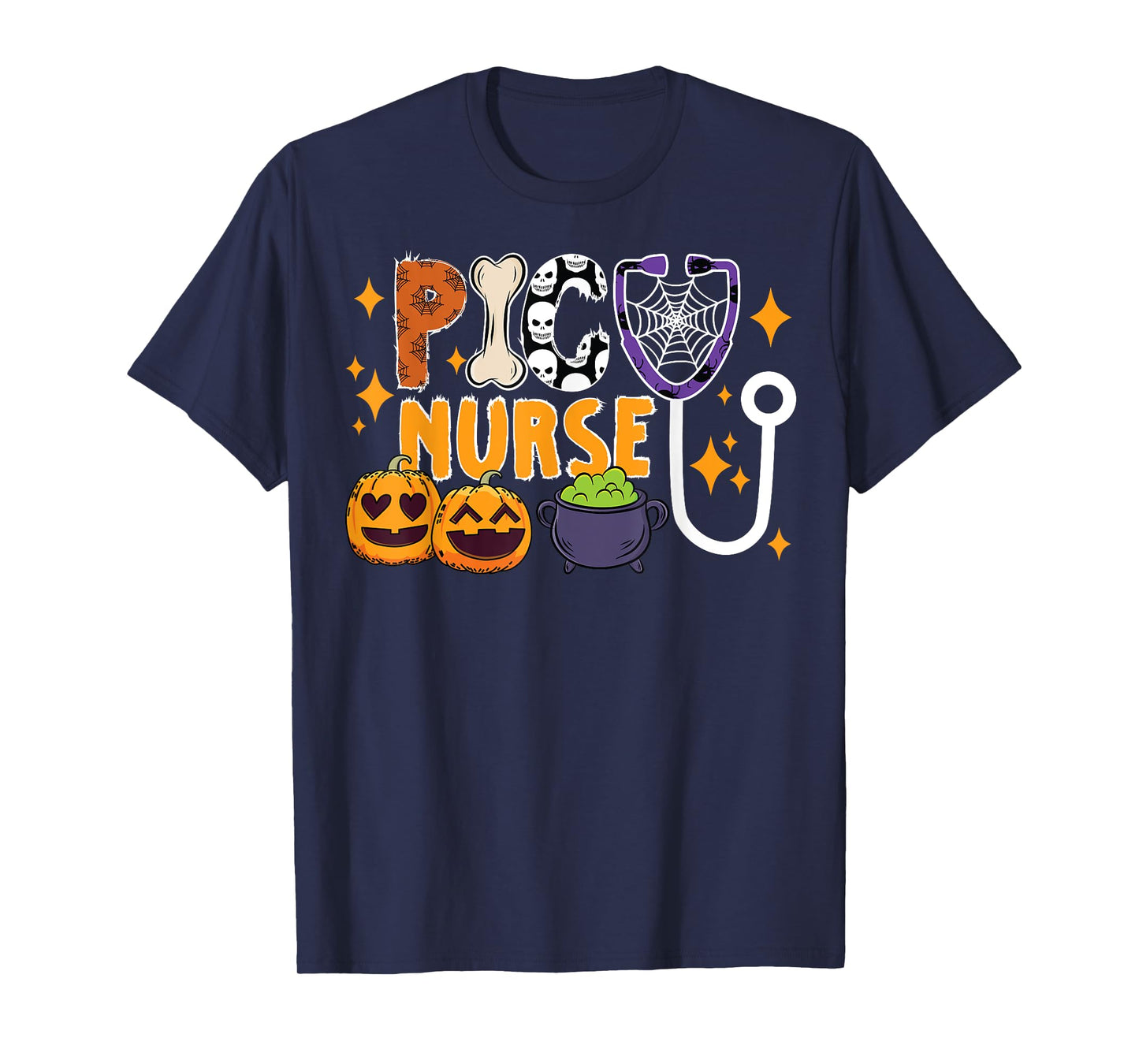 Spooky PICU Nurse Halloween Pediatric Intensive Care Unit T-Shirt