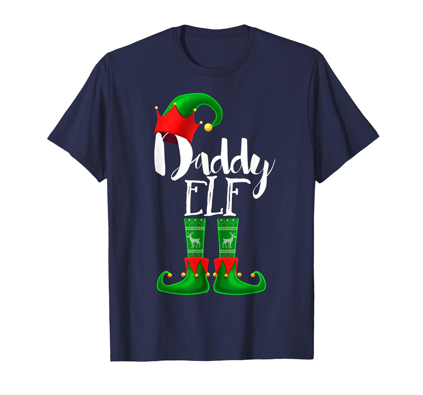Daddy Elf Matching Family Christmas Pajama Shirt Gift Men T-Shirt