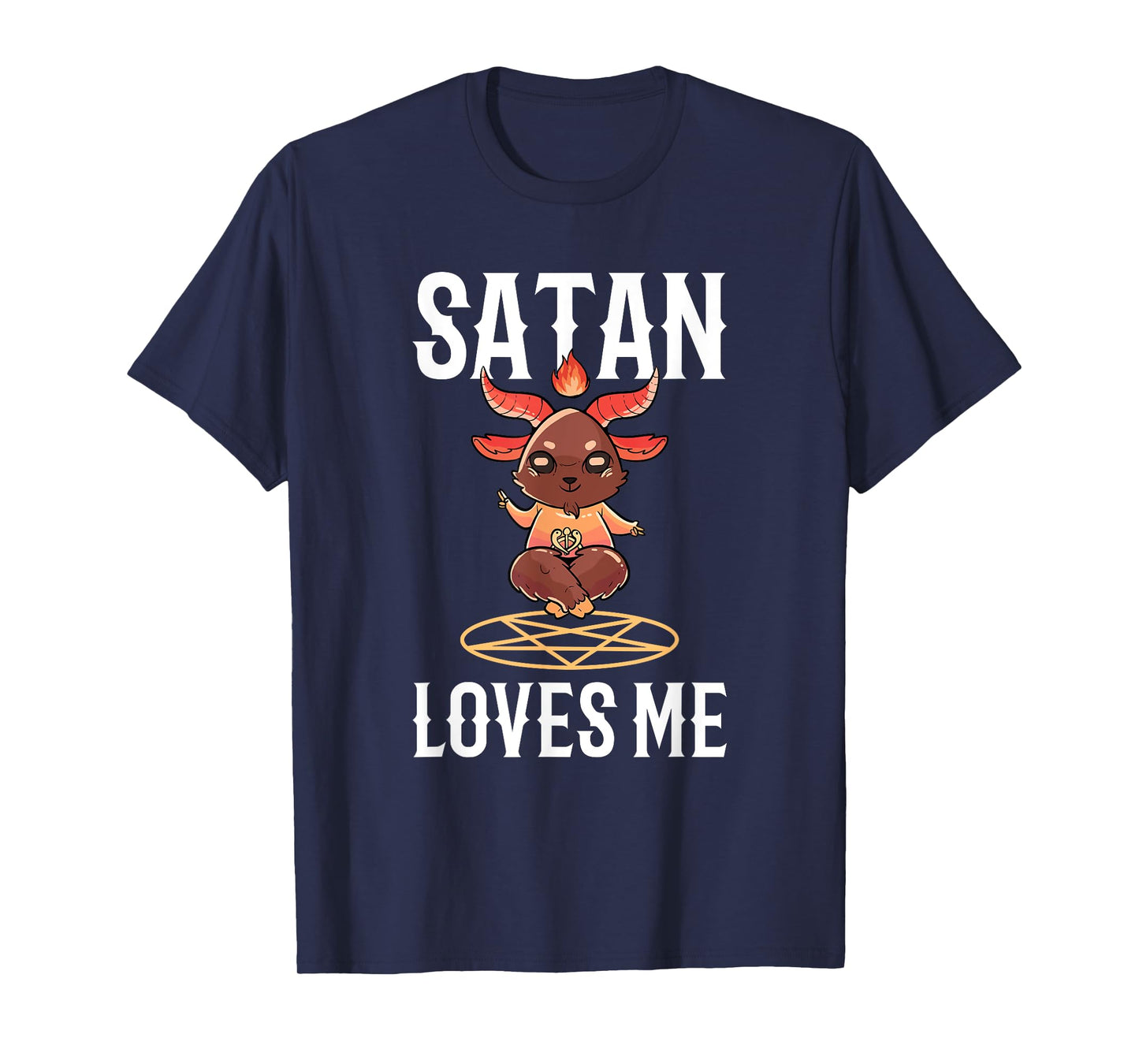 Funny Atheist For Men Baphomet Goat Satan Loves Me T-Shirt