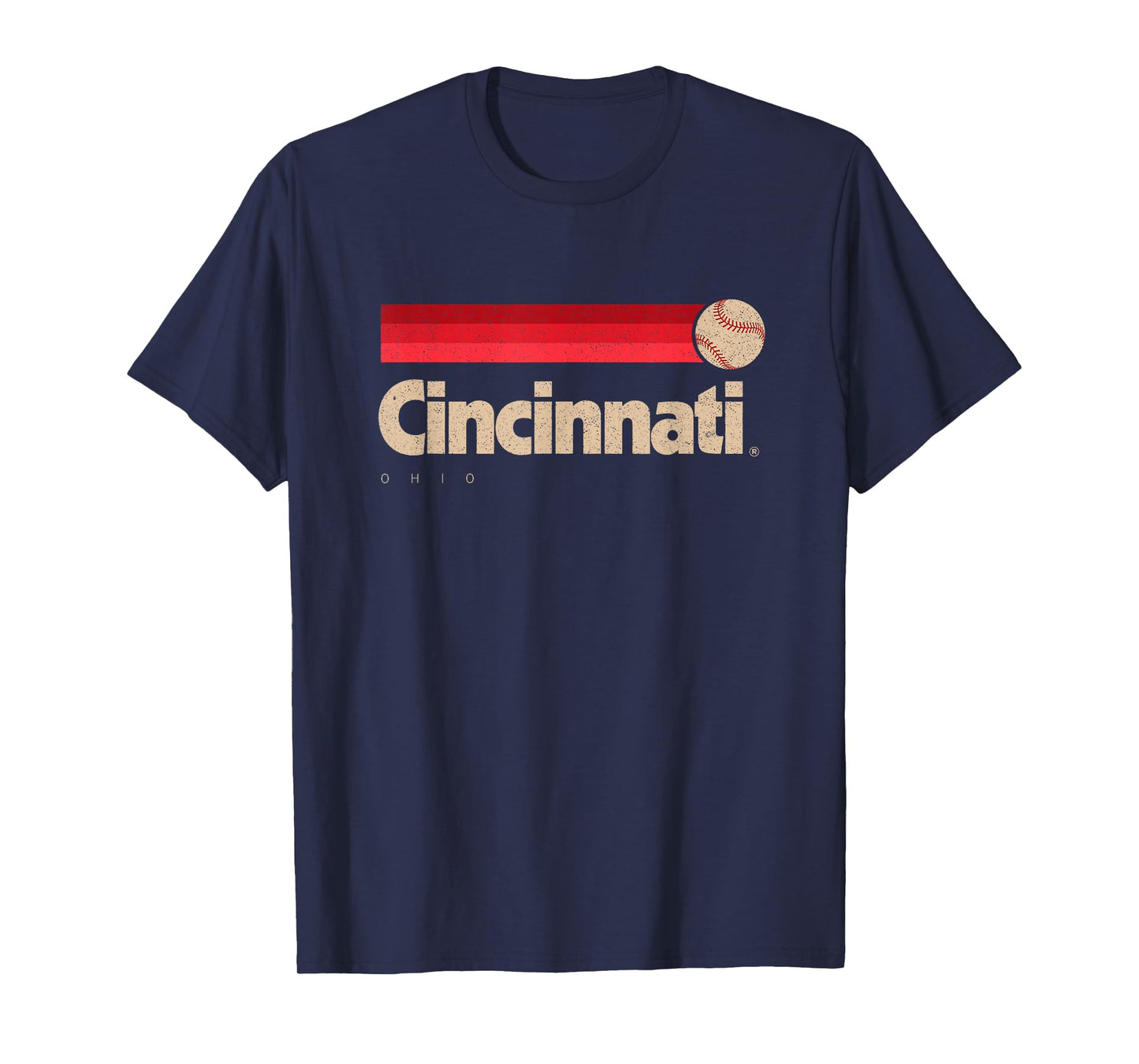 Red Cincinnati Baseball Softball City Ohio Retro Cincinnati T-Shirt