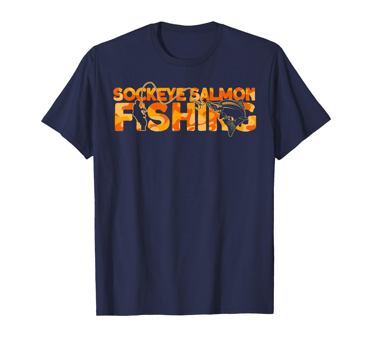 Sockeye Salmon Fisherman Orange Sockeye Salmon Fishing T-Shirt