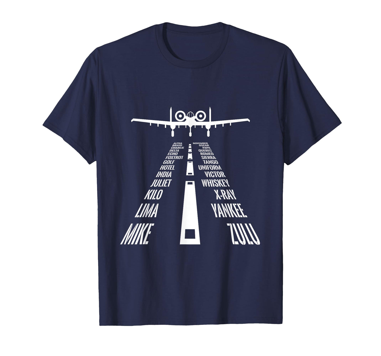 Flying A10 Warthog Pilot Landing Phonetic Alphabet Runway T-Shirt
