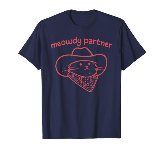 Meowdy Partner Cat Cowboy Hat Country Western Design T-Shirt