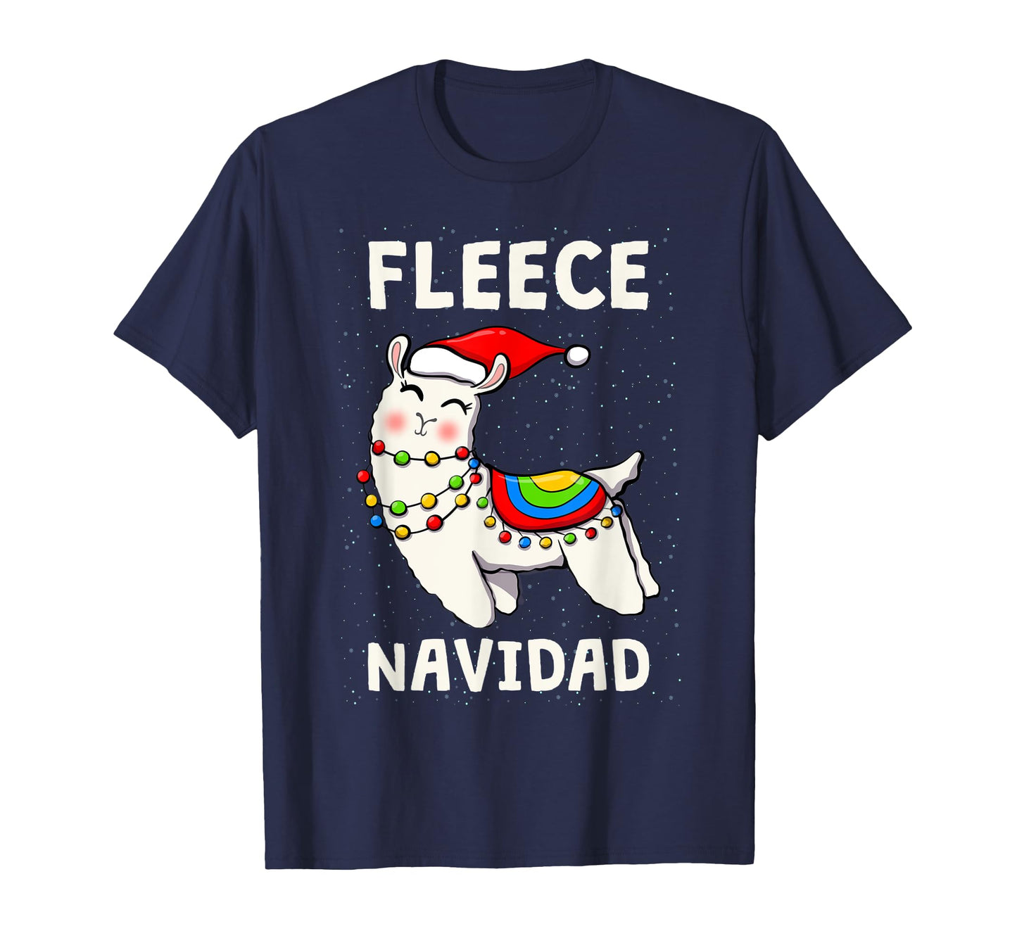 Cute Fleece Navidad Llama Christmas Xmas Men Women Kids T-Shirt
