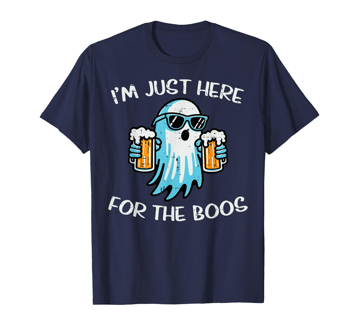 Halloween Here for Boos Ghost Funny Costume Dad Men Women T-Shirt