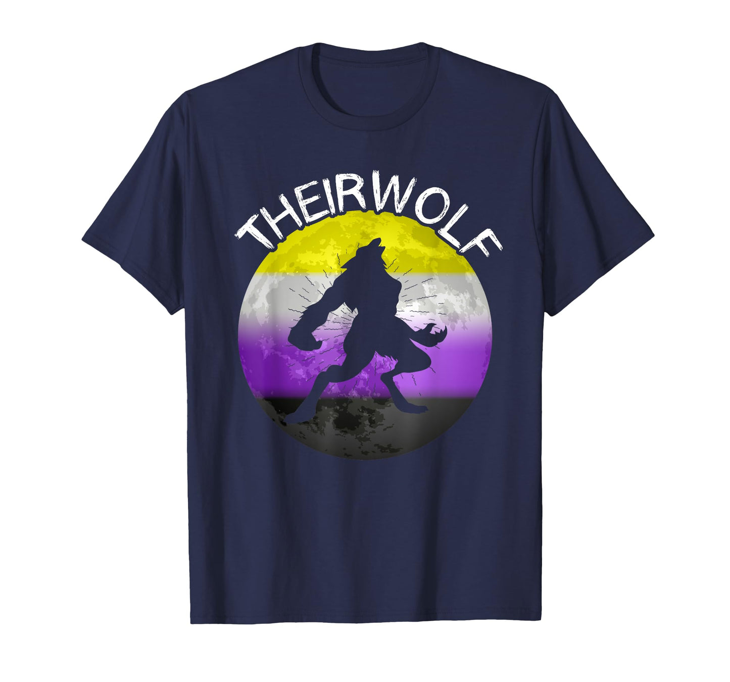 Nonbinary Wolf LGBT Genderqueer Nonbinary Pride Non BInary T-Shirt