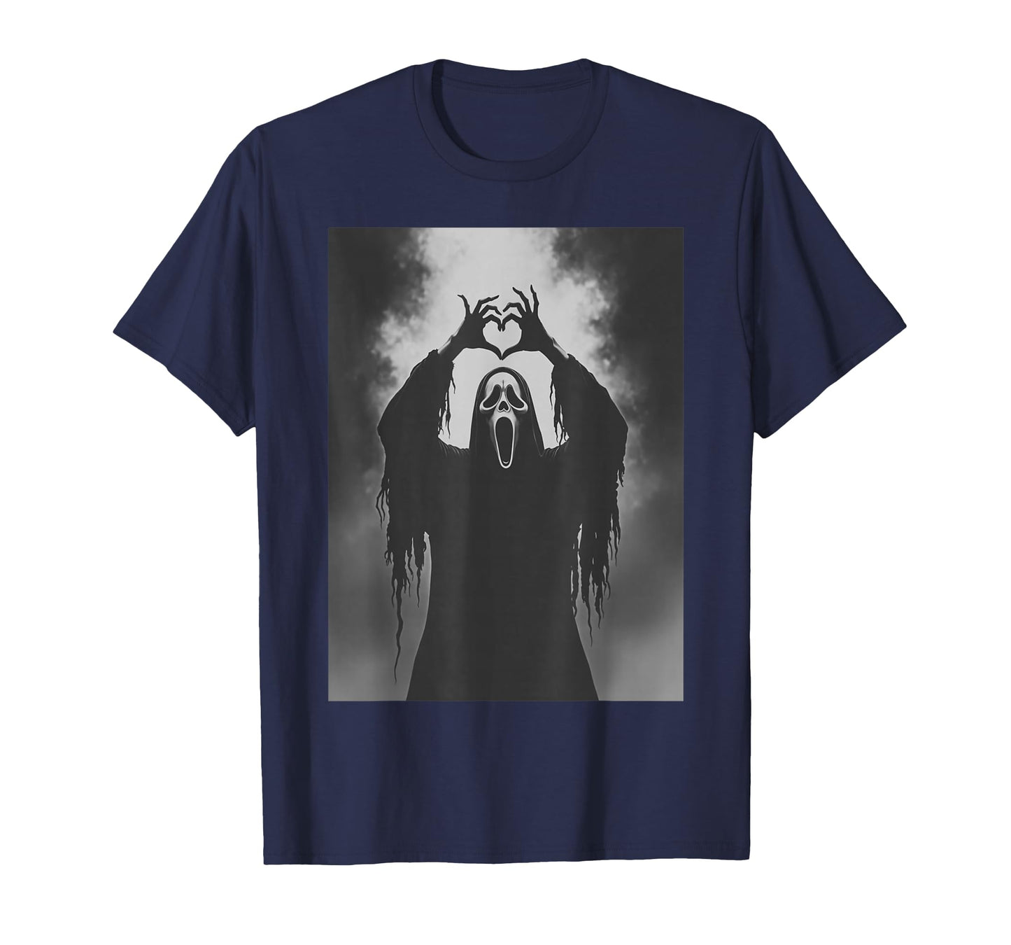 Funny Ghost Hand Heart Sign Spooky Costume Halloween Ghost T-Shirt