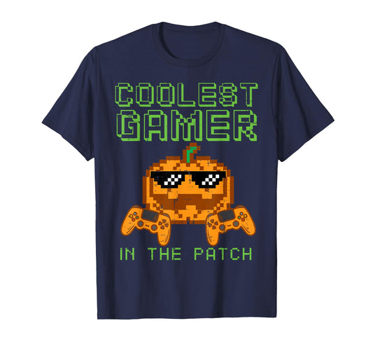 Halloween Coolest Gamer Patch Gaming Costume Men Boys Kids T-Shirt