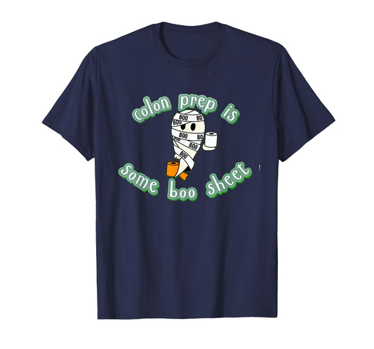 Funny Colonoscopy Prep Ghost Halloween GI Nurse Tee T-Shirt