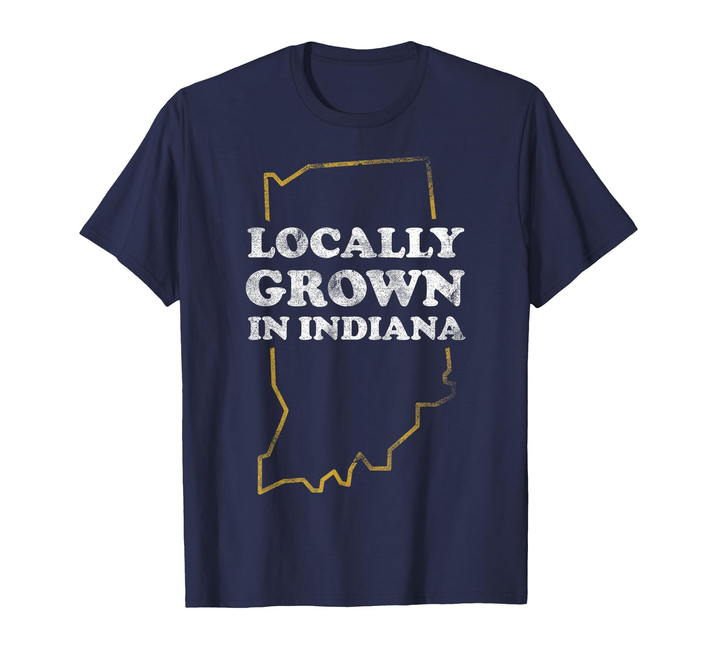 Locally Grown In Indiana State Outline T-Shirt
