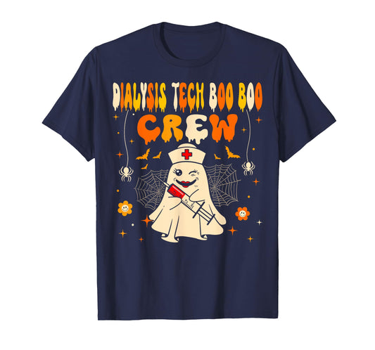 Halloween Dialysis Tech Boo Crew Dialysis Nurse Ghost T-Shirt