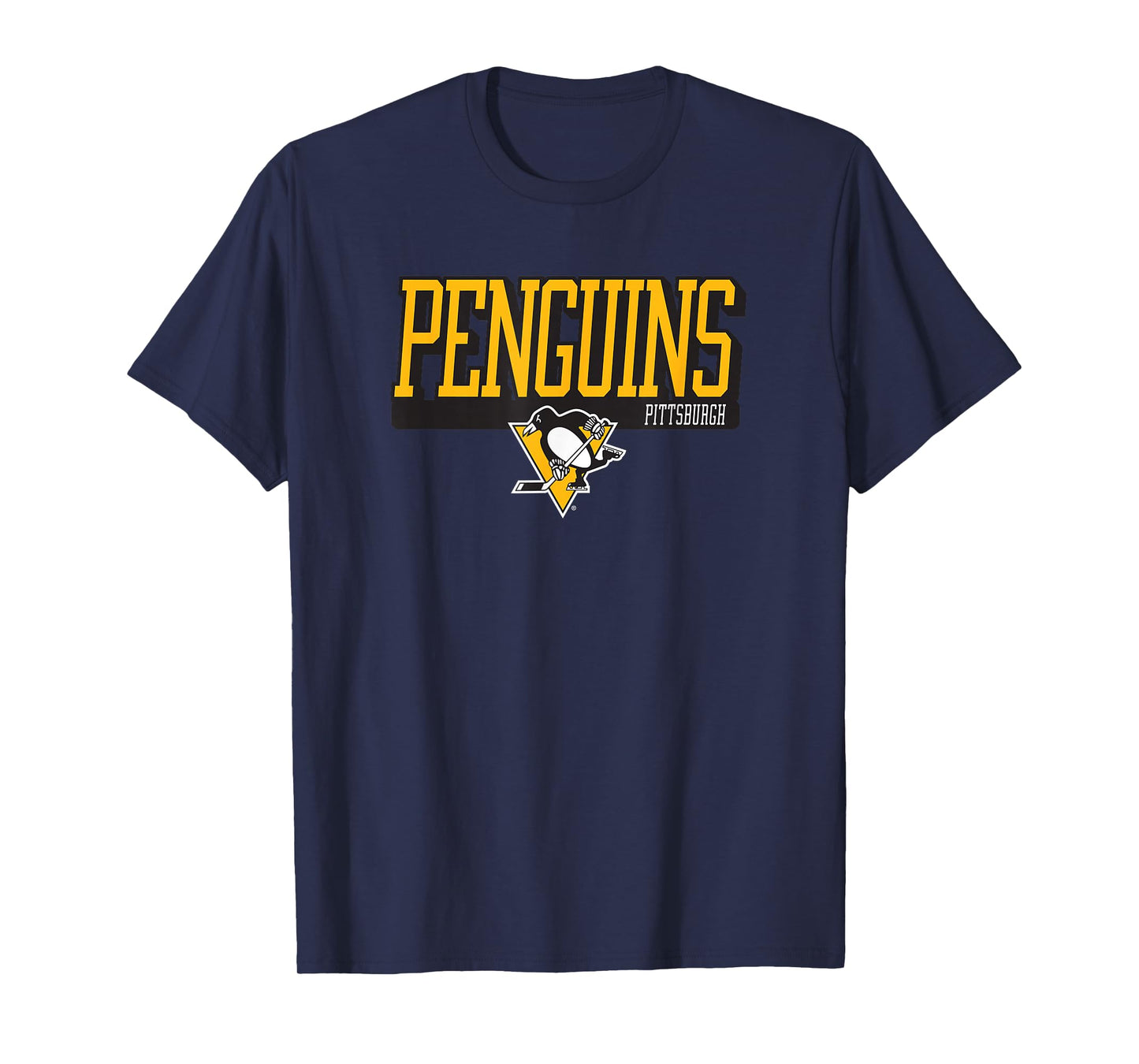 Pittsburgh Penguins Faceoff T-Shirt, NHL Officially Licensed, Grey, Unisex-Adults, Short Sleeve, Modern, Cotton Blend, Crew Neck, Small