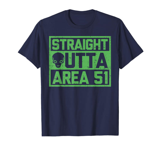 Straight Outta Area 51 Alien Face Funny Nevada Alien UFO ET T-Shirt