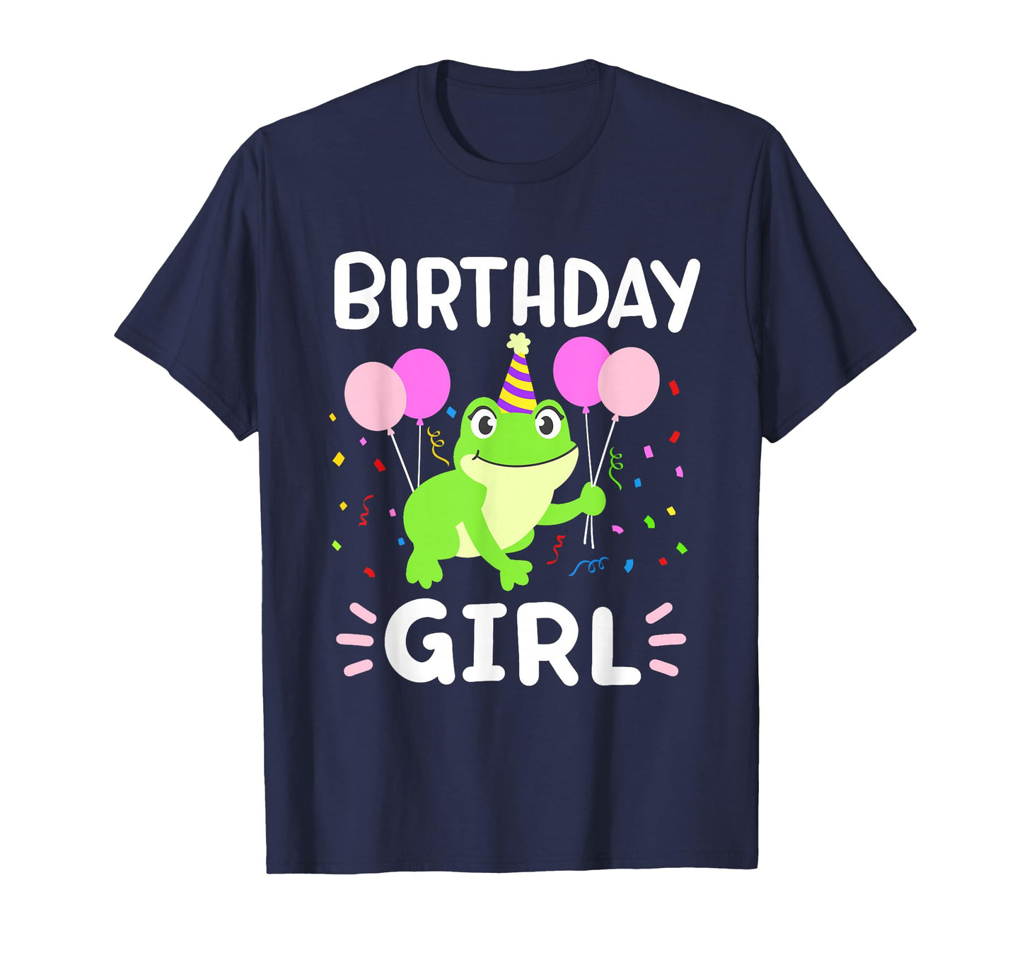 Cute Birthday Girl Frog Aesthetic Women Girls Kids Toddlers T-Shirt