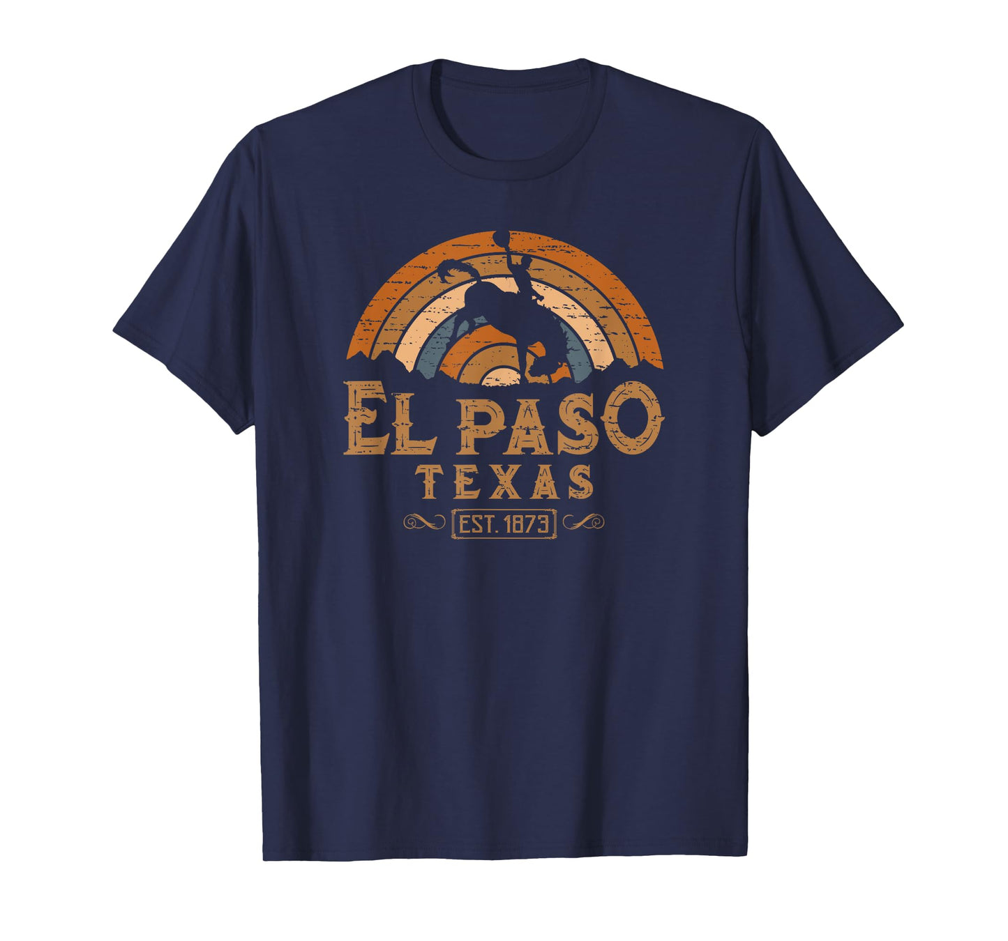 El Paso Texas TX Retro Style Rodeo Cowboy T-Shirt
