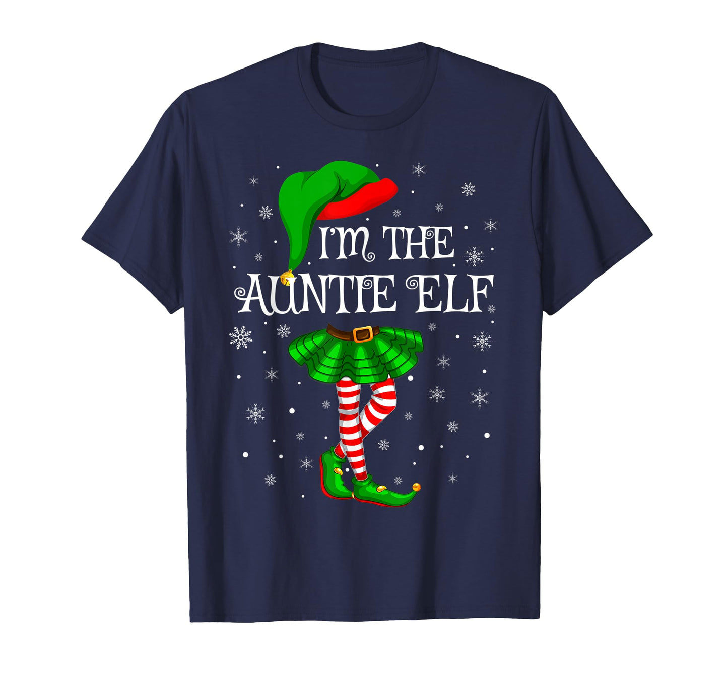 Matching Family Group I'm The Auntie Elf Christmas T-Shirt