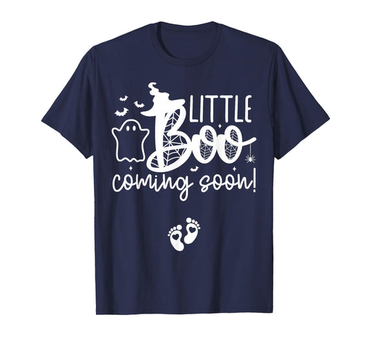 Halloween Pregnancy Announcement Little Boo Coming Soon T-Shirt