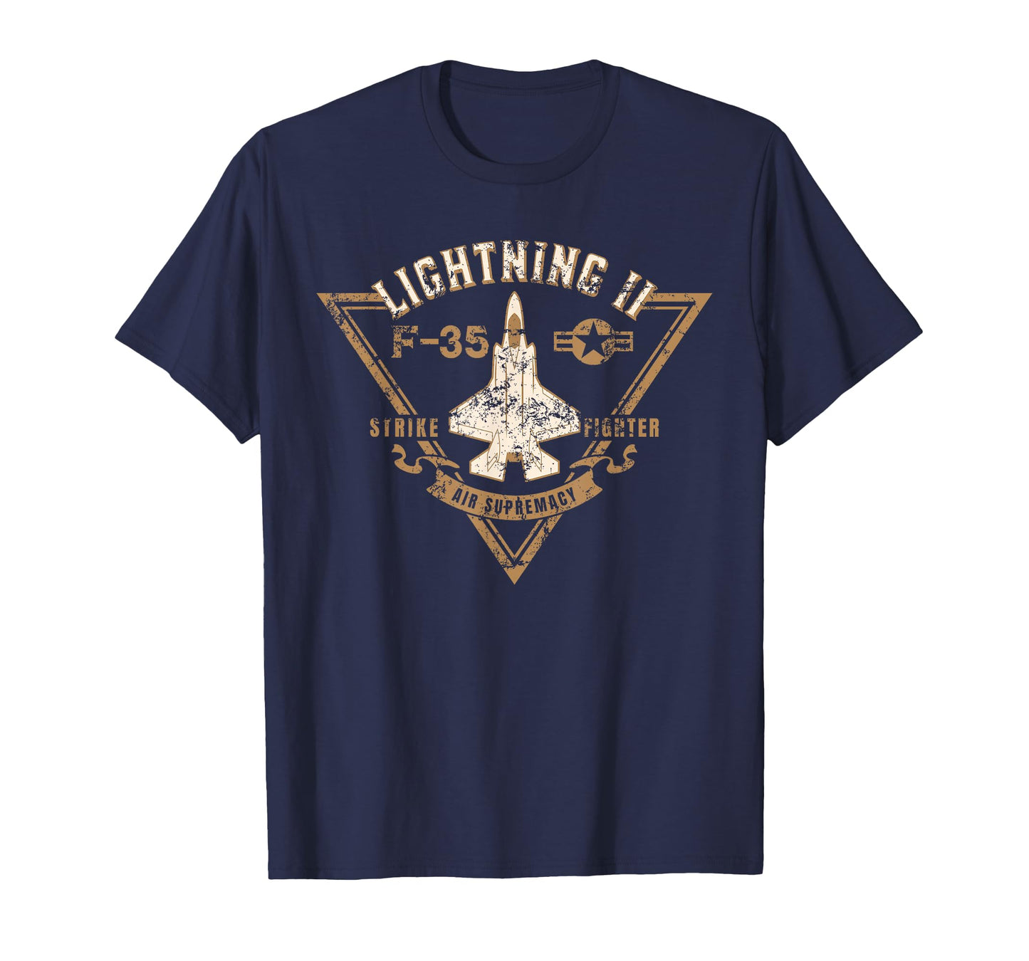 F-35 Lightning II Jet Fighter Military Aircraft Distressed T-Shirt