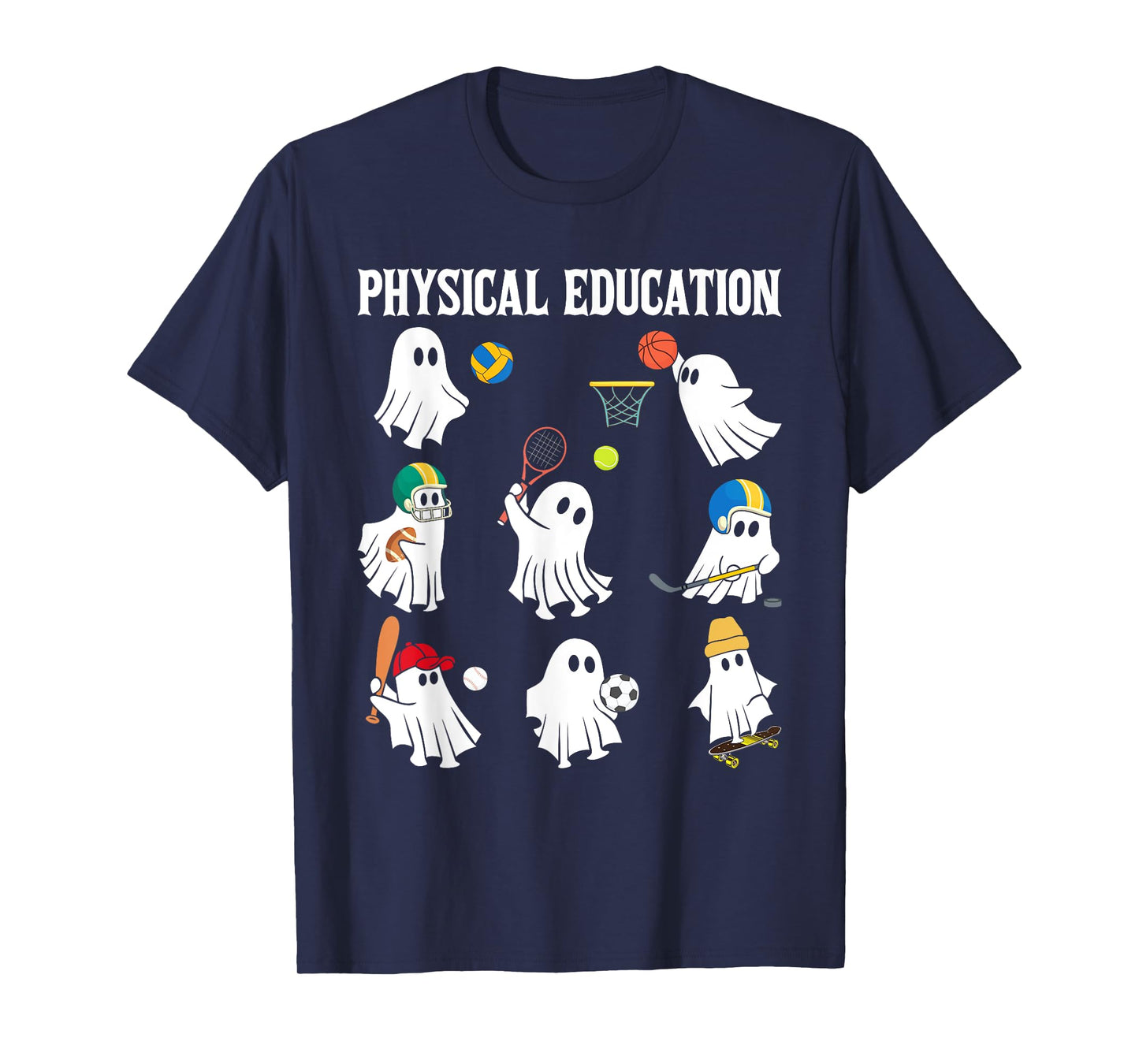 Retro Physical Education Halloween Ghosts Spooky PT T-Shirt