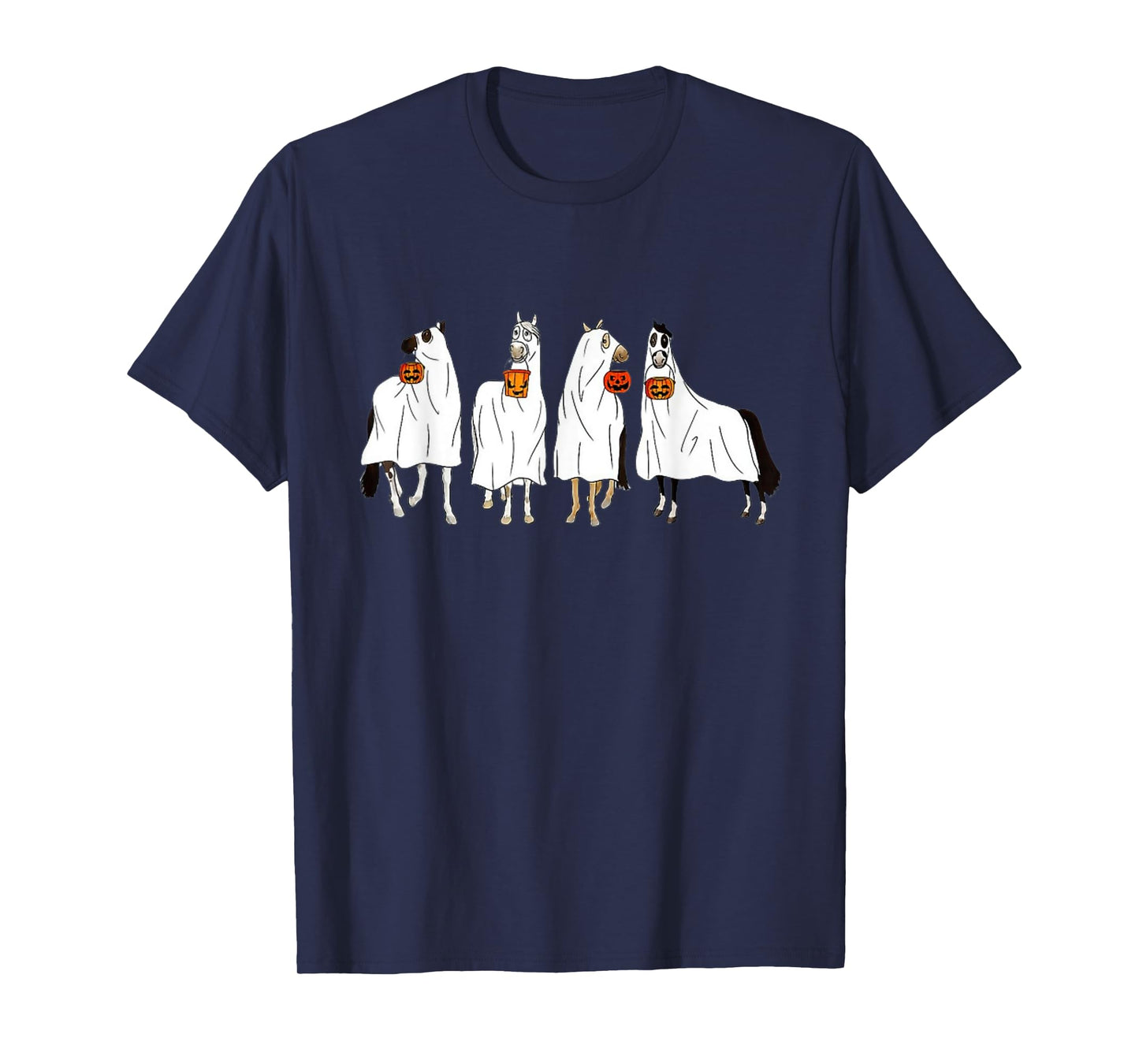 Halloween Horse Ghost Boo Cowboy Western Spooky Season T-Shirt