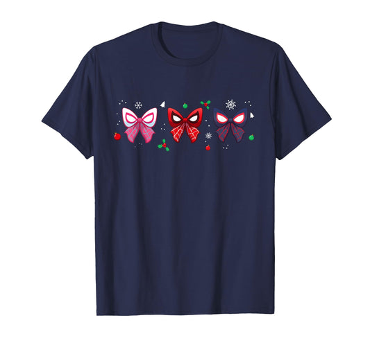 Marvel Spider-Man Trio Christmas Coquette Cute Holiday Bows T-Shirt