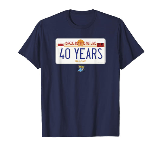 Back to The Future 40th Anniversary License Plate T-Shirt