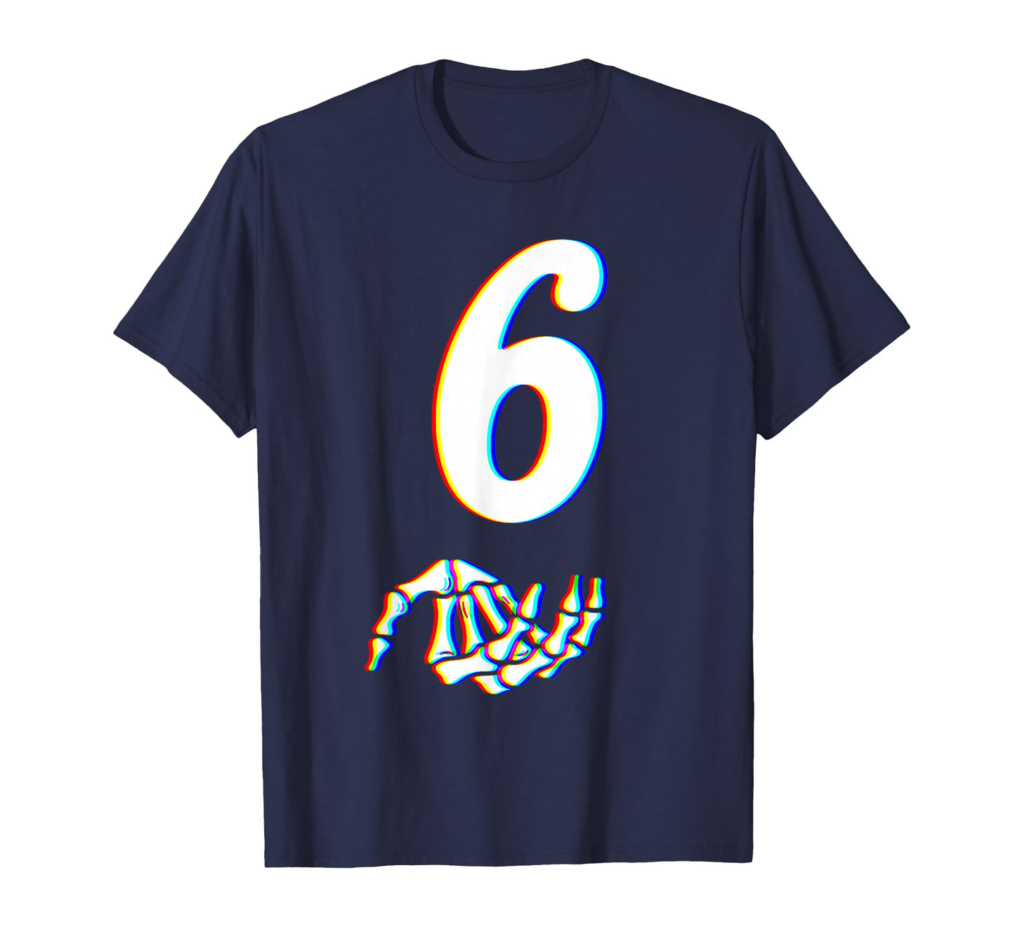 Number 6 Matching 67 Meme Skeleton Hand Halloween Costume T-Shirt
