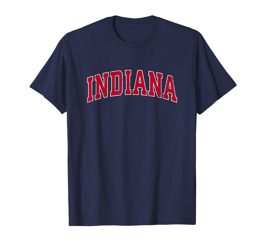 Indiana IN Vintage Sports Design Red Design T-Shirt