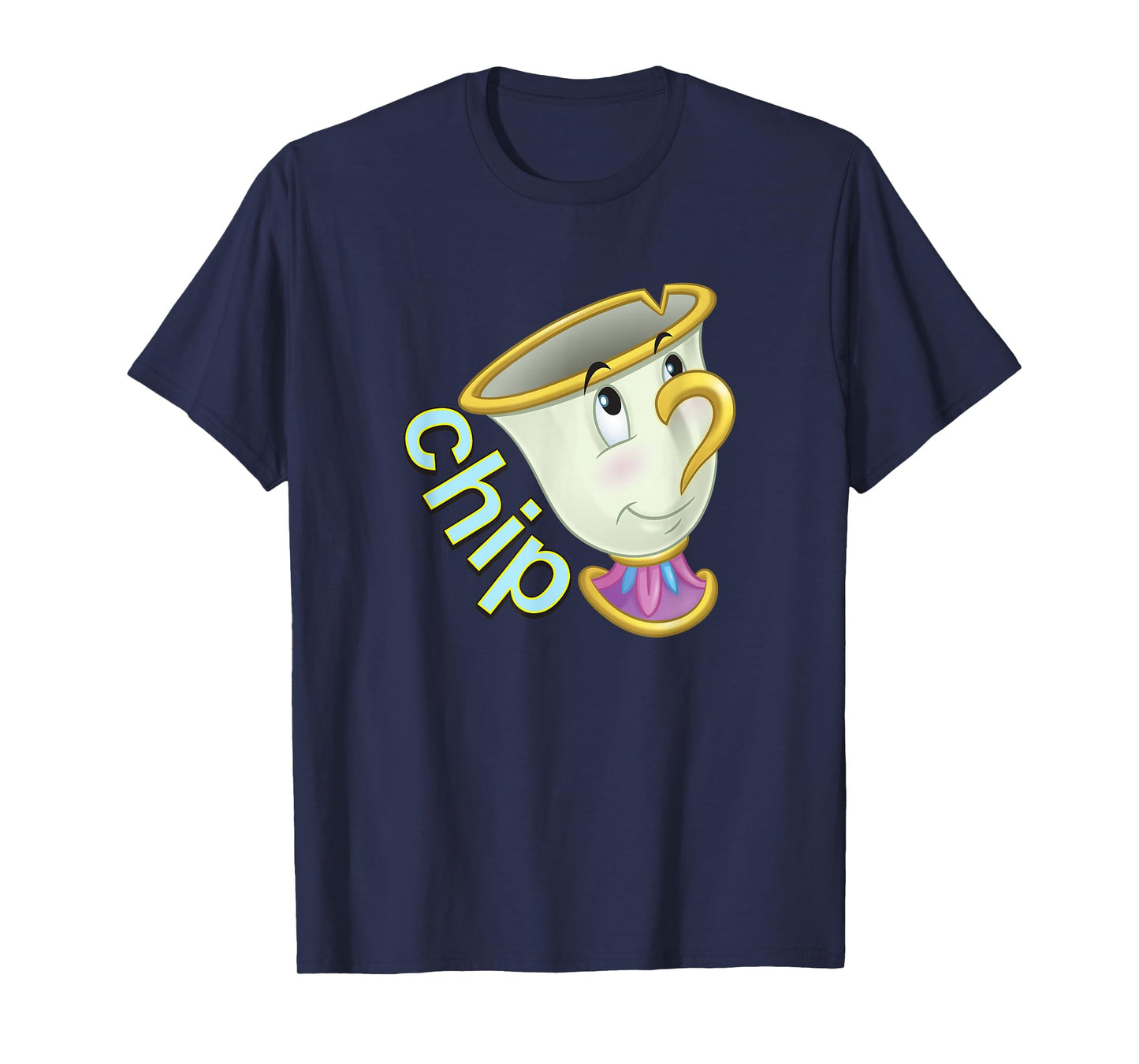 Disney Beauty and The Beast Chip Side Profile Big Face T-Shirt